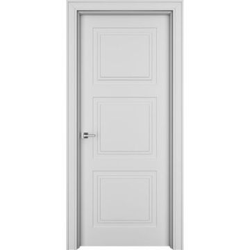 Межкомнатная дверь эмаль Ofram Паспарту 33 белая глухая
