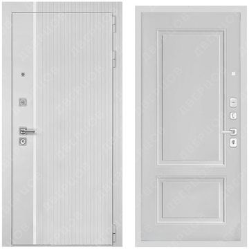 Входная дверь Президент Лайн ПВХ белый матовый панель белый снег софт