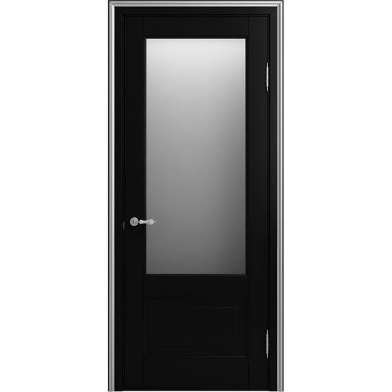 Межкомнатная дверь массив бука Viporte Бьелла нуар остеклённая