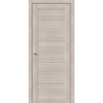 Межкомнатная дверь экошпон Порта-28 cappuccino veralinga остеклённая