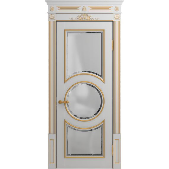 Межкомнатная дверь массив бука Viporte Лацио Амбиенте аворио патина золото остекление 3