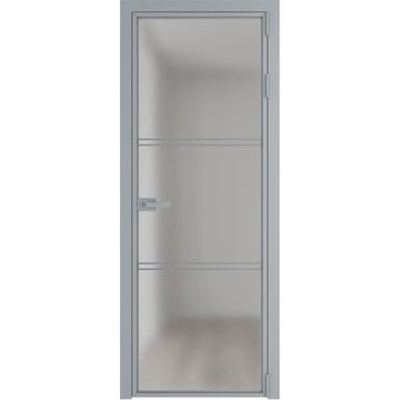 Алюминиевая межкомнатная дверь 3AХ серебро остеклённая