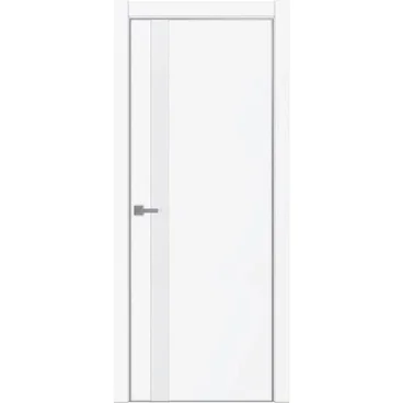 Межкомнатная дверь Tamburat 4104 аляска кромка алюминиевая матовая стекло белое