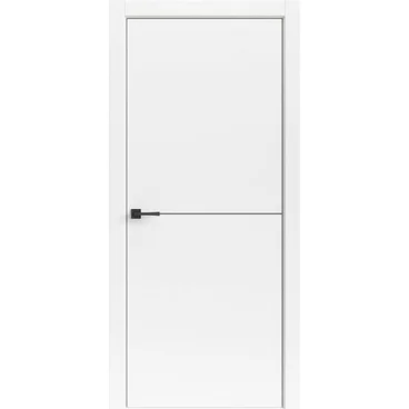 Межкомнатная дверь Tamburat Light Geometry 4302 белая кромка ABS чёрная глухая