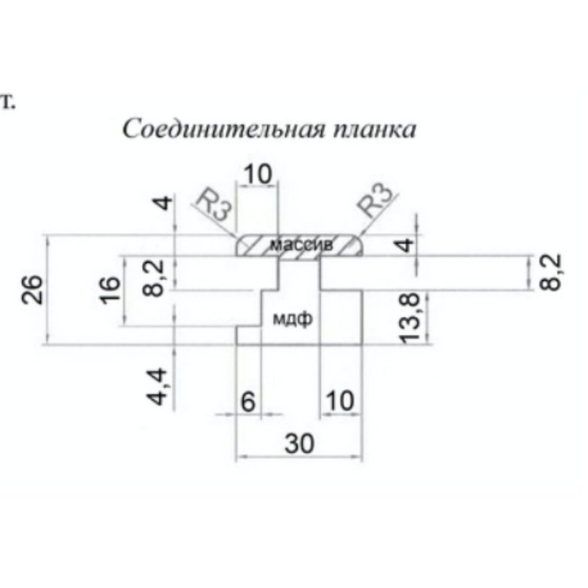 Соединительная планка MDF шпон бука Viporte