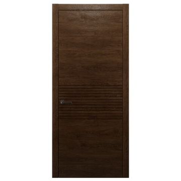 Межкомнатная дверь массив дуба Alvero Флэт-II орех глухая