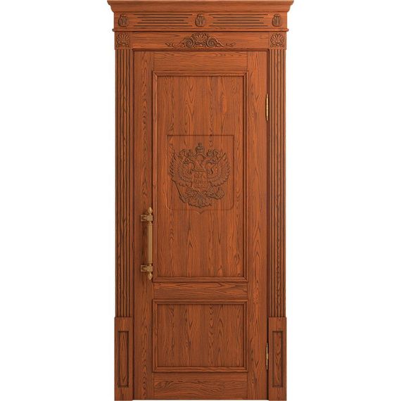 Межкомнатная дверь массив дуба Статус коньяк патина шоколад глухая