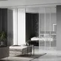 Алюминиевая стеклянная перегородка Классическая 12AG вайт стекло прозрачное