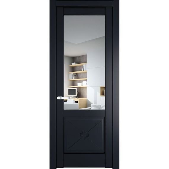 Межкомнатная дверь 1.2.2PM нэви блу остеклённая