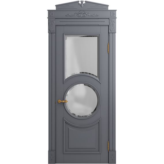 Межкомнатная дверь массив бука Viporte Лацио Амбиенте тауп остекление 2