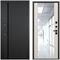 Входная дверь Пиано чёрный кварц панель зеркало Maxi силк грей