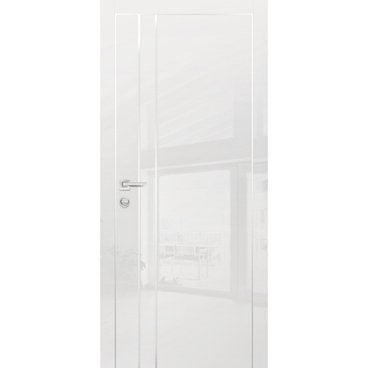 Межкомнатная дверь HGX-14 белый глянец с алюминиевой кромкой