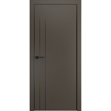 Межкомнатная дверь ПЭТ Премьер-4 антрацит алюминиевая чёрная кромка