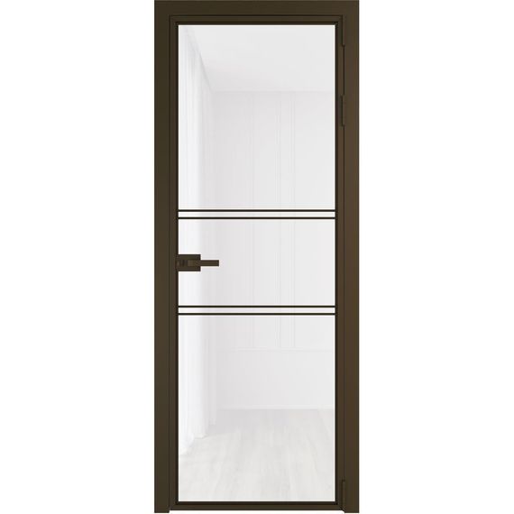 Алюминиевая межкомнатная дверь 2AХ деорэ остеклённая