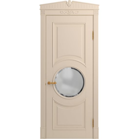 Межкомнатная дверь массив бука Viporte Лацио Амбиенте ваниль остекление 4