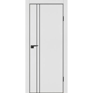 Межкомнатная белая дверь ПЭТ P-20 кромка ABS черная молдинг
