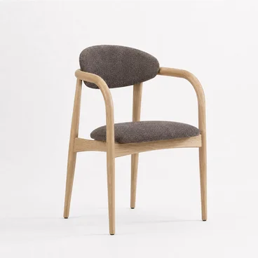Стул из массива дуба Дежавю цвет Берёза с мягкой сидушкой из ткани Sharli 05