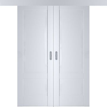 Раздвижная двустворчатая дверь Кобальт 28 магнолия глухая