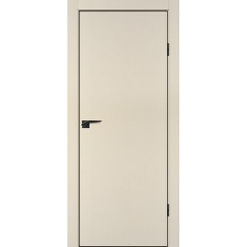 Межкомнатная дверь ПЭТ P-1 бежевая матовая кромка ABS черная