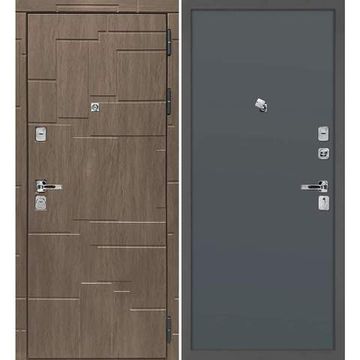 Входная дверь Домино дымчатая луна панель гладкая