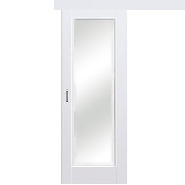 Раздвижная одностворчатая дверь Кобальт 42 аляска остеклённая