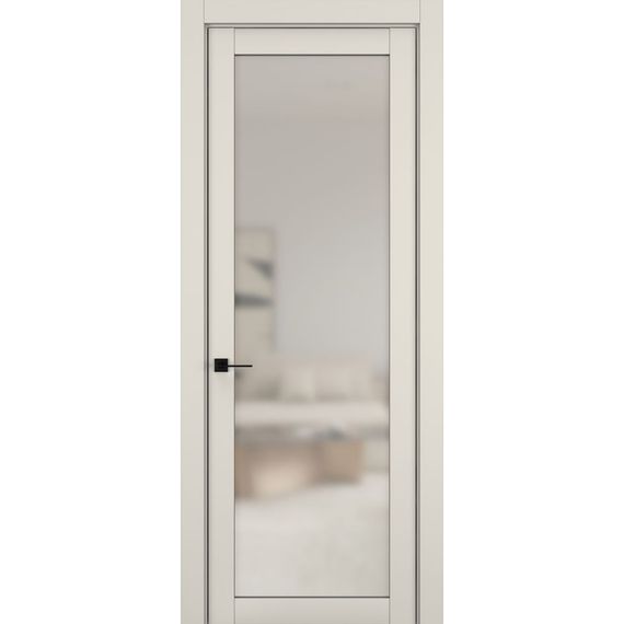 Фото межкомнатной двери керамик NC 2 жемчужный остеклённая