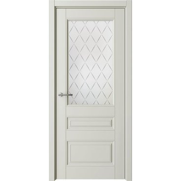 Межкомнатная дверь эмаль Классика 3 латте остеклённая