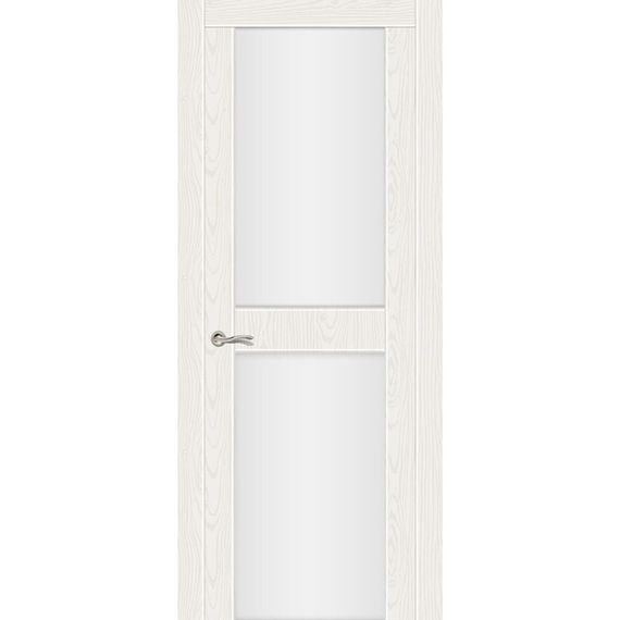 Межкомнатная дверь Турин 3 цвет белый ясень стекло молочное триплекс