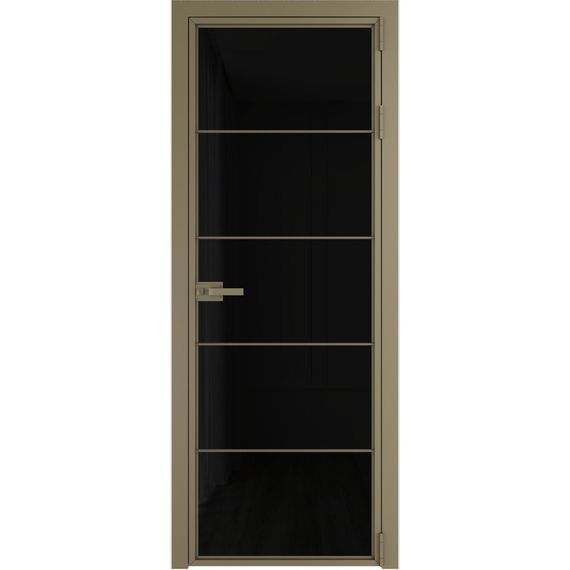 Алюминиевая межкомнатная дверь 5AХ шампань остеклённая