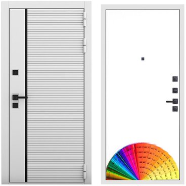 Входная дверь Пиано белый матовый панель МДФ под покраску