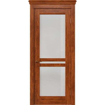 Межкомнатная дверь массив дуба селект Alvero Афина янтарь остеклённая