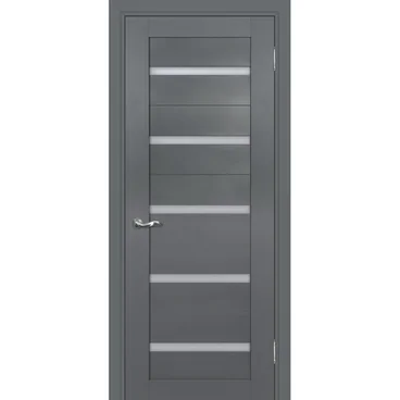 Межкомнатная дверь экошпон Profilo Porte PSC-7 графит стекло сатинат белый