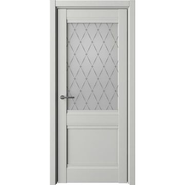 Межкомнатная дверь Рим винил платина со стеклом