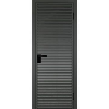 Межкомнатная алюминиевая дверь 12AG серая ночь остеклённая