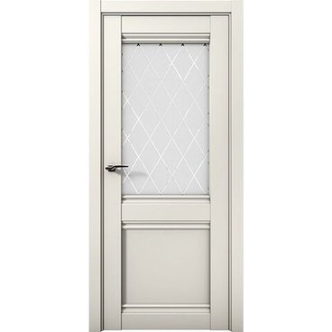 Межкомнатная дверь экошпон 1212 магнолия остеклённая