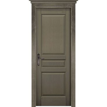 Межкомнатная дверь массив сосны ОКА Пандора Браш эмаль олива глухая