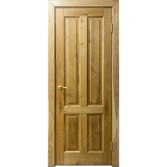 Фото межкомнатной двери массив дуба с сучком Дверцов Авиано глухая тон 17