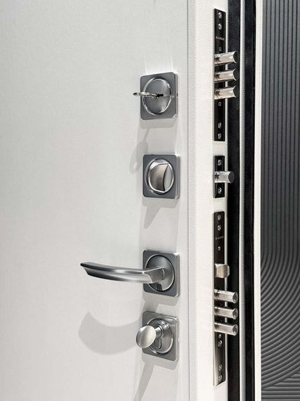 Входная дверь Президент Лайн ПВХ белый матовый панель лайн эмаль