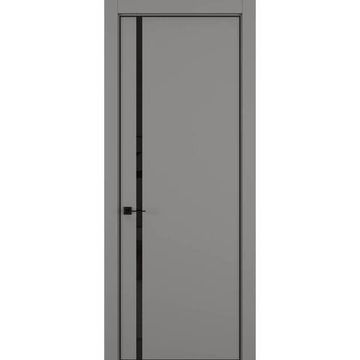 Межкомнатная дверь керамик MN 5 серый стекло чёрное