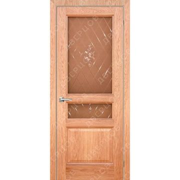 Межкомнатная дверь шпон Готика дуб натуральный остеклённая