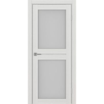 Межкомнатная дверь экошпон Турин 520.212 ясень серебристый остеклённая