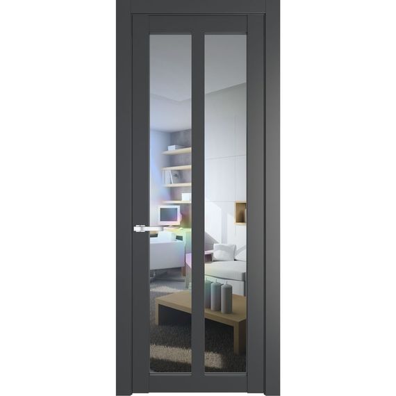 Межкомнатная дверь 1.7.2PD графит остеклённая