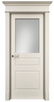 Межкомнатная дверь эмаль Ofram Нафта 3 RAL 9001 остеклённая