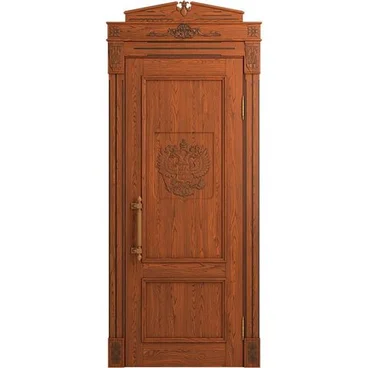 Межкомнатная дверь массив дуба Статус коньяк патина шоколад глухая