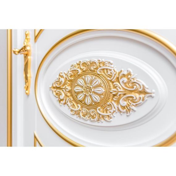 Дверь массив бука Лацио Ампир аворио патина золото глухая