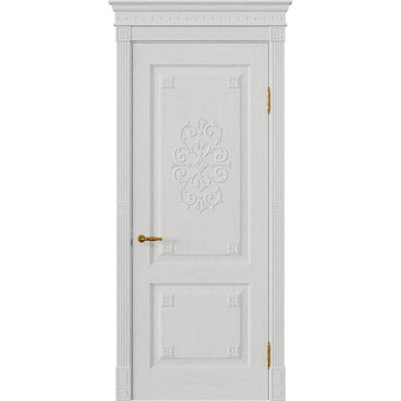 Межкомнатная дверь массив дуба Viporte Флоренция Декор бьянко глухая