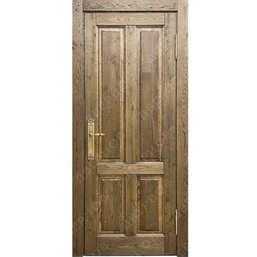 Межкомнатная дверь массив дуба с сучком Дверцов Авиано глухая зелёное масло