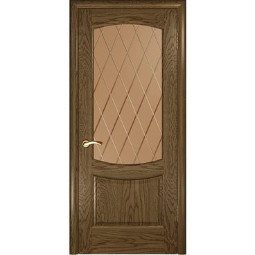 Межкомнатная дверь шпон Luxor Лаура 2 светлый морёный дуб остеклённая