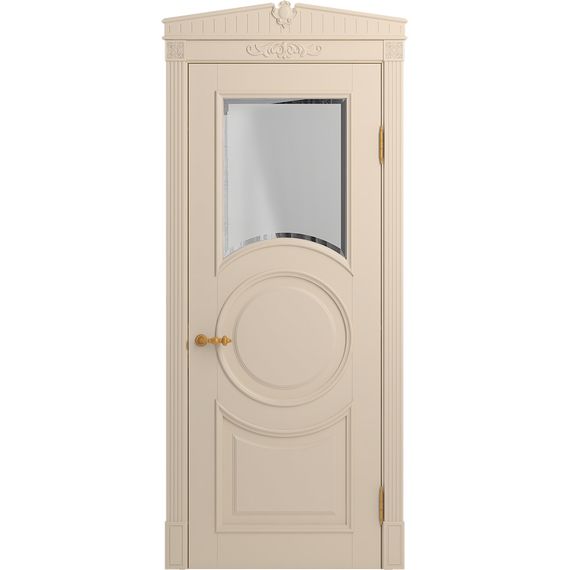 Межкомнатная дверь массив бука Viporte Лацио Амбиенте ваниль остекление 1