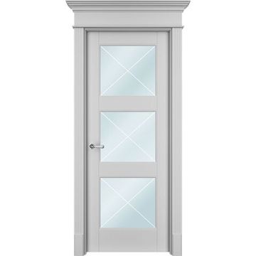 Межкомнатная дверь эмаль Ofram Танжер 33X белая остеклённая